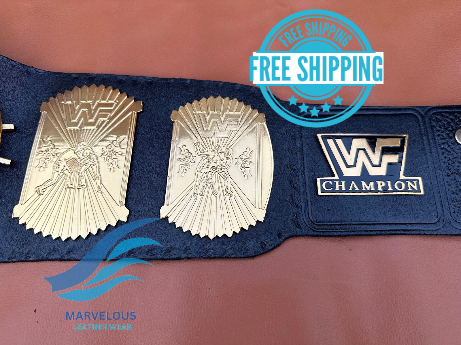 Winged Eagle Championship Wrestling Replica Title Belt 4MM Brass Adult size