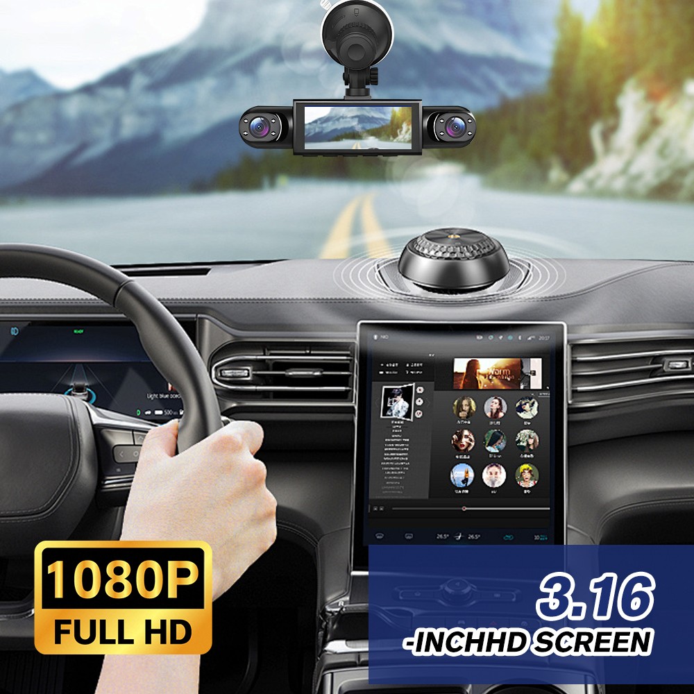 360° 4 Channel 1080P HD Car Dash Cam Front and Rear Inside Left Right + Camera