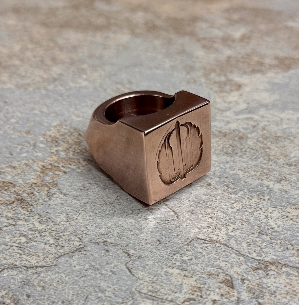 Copper Strider Signet Slugger Ring