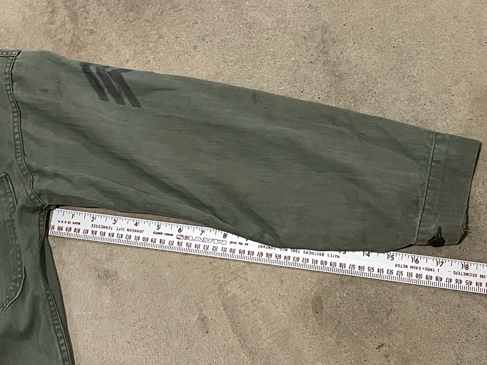 WW2 USMC HBT Jacket P-41 Stenciled Size 41 Thrashed Distressed Named