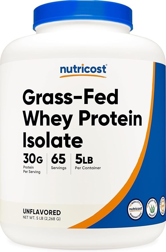 Nutricost Grass-Fed Whey Protein Isolate 5LBS - Multi Flavor - Long Exp Date