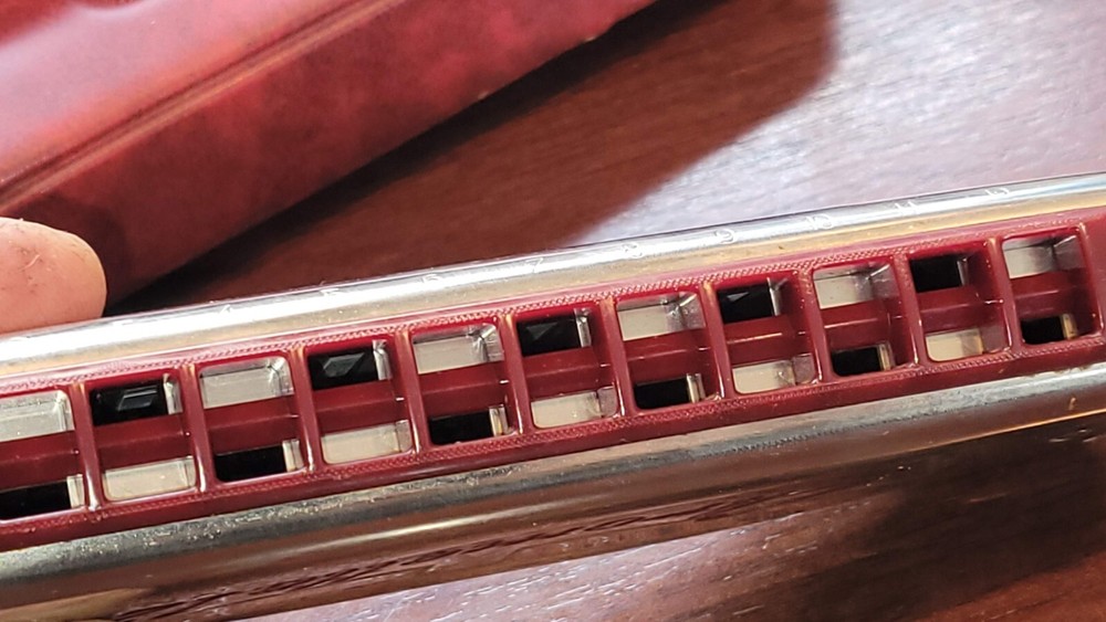 Vintage Hohner Chrometta 12 Harmonica & Case "C"