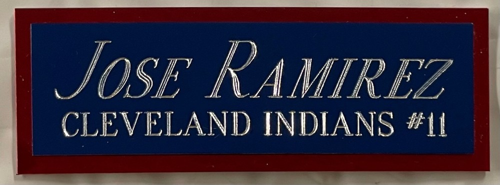 JOSE RAMIREZ INDIANS NAMEPLATE FOR AUTOGRAPHED SIGNED Baseball Display CUBE CASE