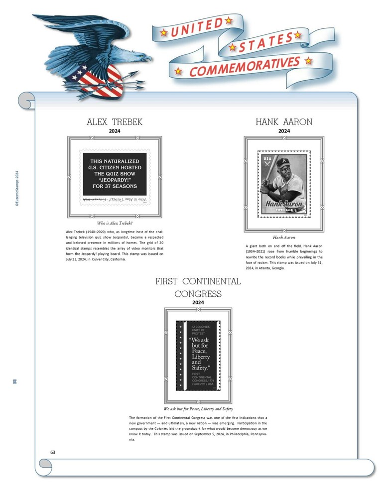 2024 U.S. Commemorative Singles SIMPLIFIED Supplement (White Ace Alternative)
