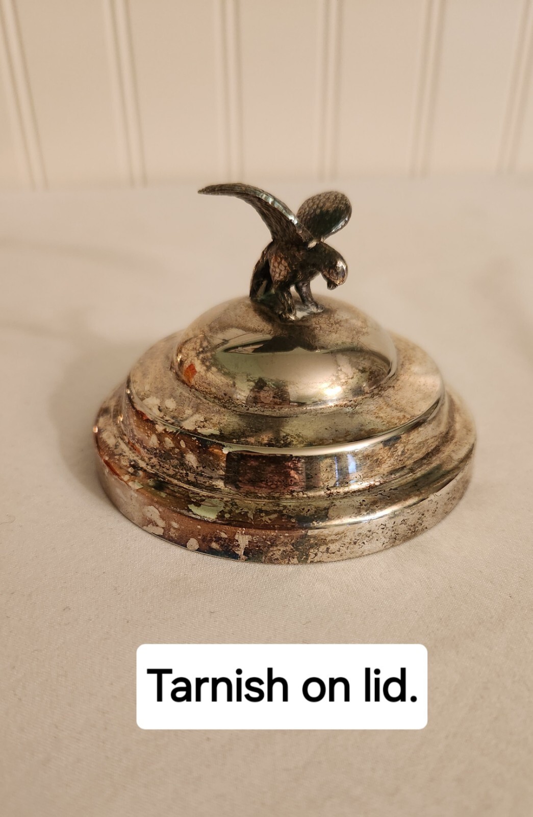 Antique Victorian Amberina Glass Daisy Button Pickle Castor Ornate Eagle Finial