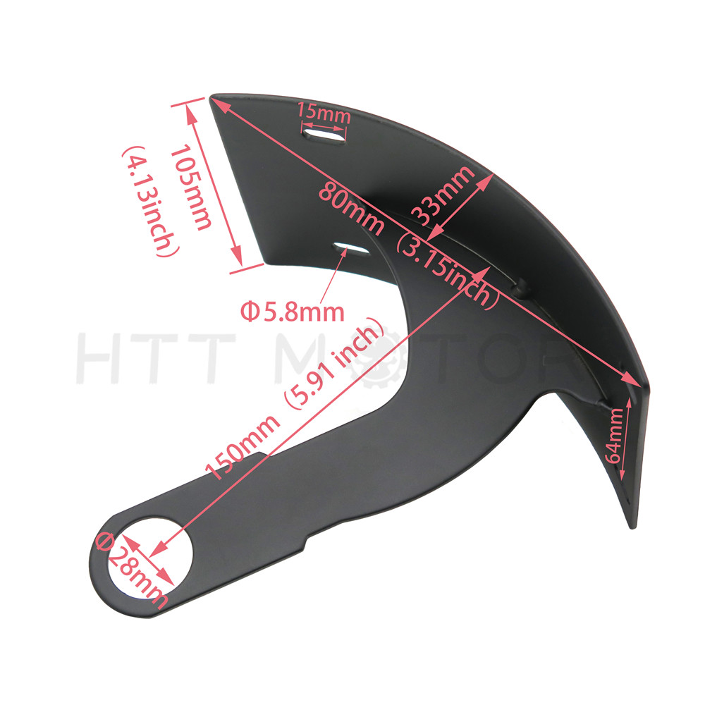 Black Curved License Plate Relocator Frame Bracket Mount Tag Holder for 1" axle