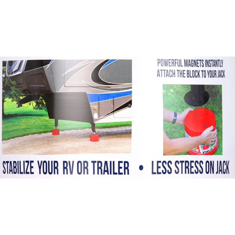 Trailer Jack Block Stabilizer RV Trailer Easy Install Stackable Magnet Base US