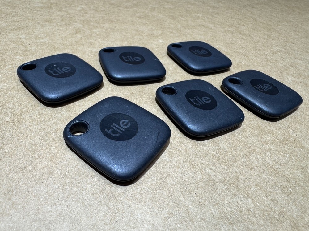 [6-PACK] TILE MATE (2022) BLACK BLUETOOTH TRACKER FINDER - [RE-44001] - [USED]