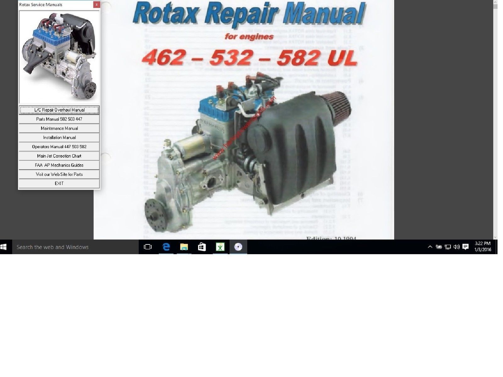 Rotax Service overhaul service manual 582 ultralight aircraft engine 462 532