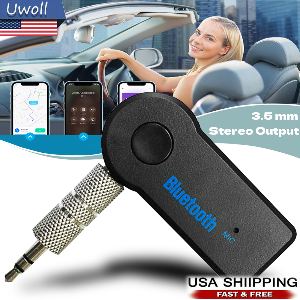 Wireless Bluetooth Receiver 3.5mm AUX Audio Stereo Music Home Car Adapter TO