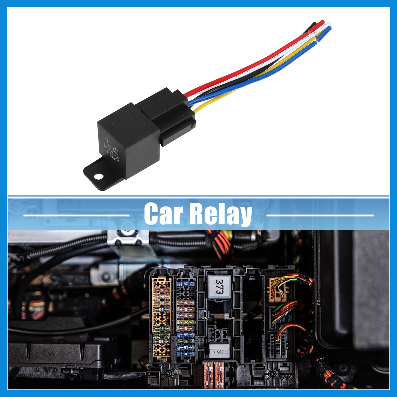 DC 36V 40A SPDT Automotive Relay 5 Pin 5 Wires with Harness Socket Plug