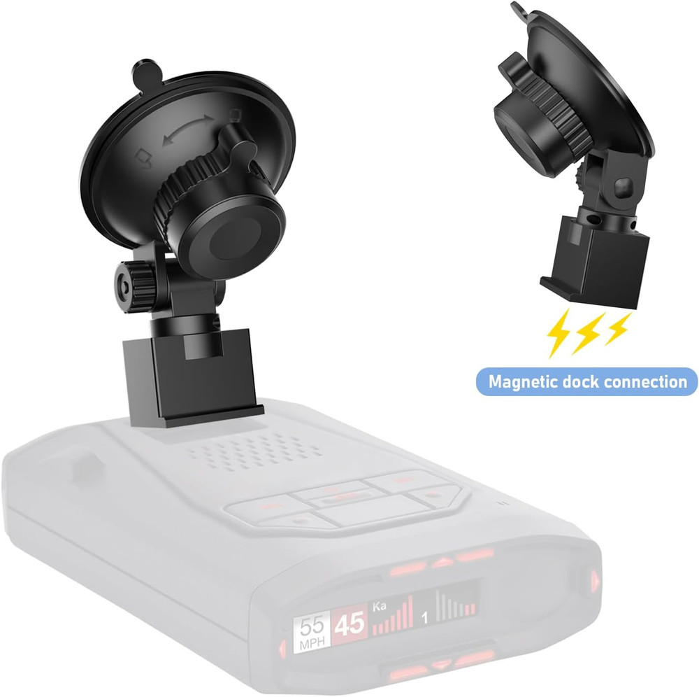 Radar Detector Mount,Car Radar Mounting Bracket,Windshield and Dashboard Suction