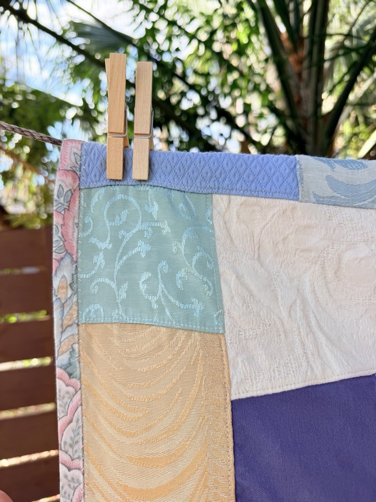 Vintage Crazy Quilt Patchwork Handmade Multi-Texture Boho 48" x 68" Eclectic