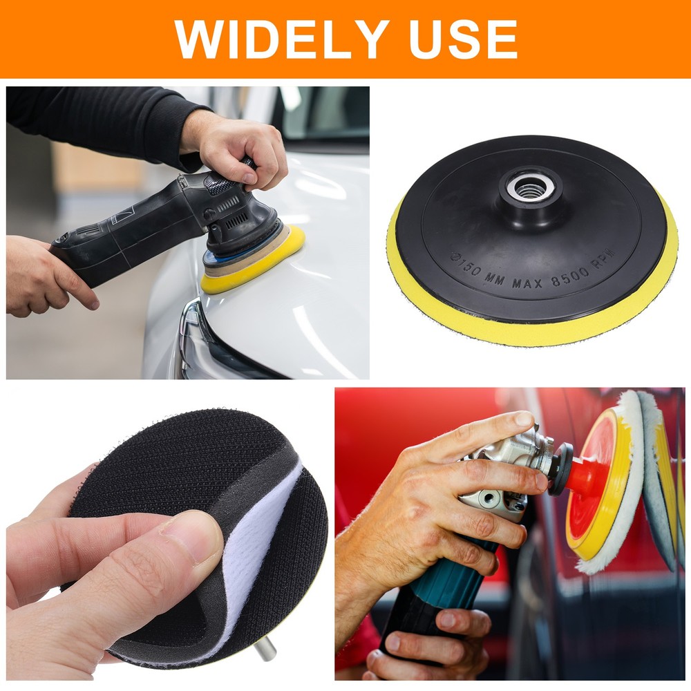 6" Hook and Loop Backing Sanding Pads with M14 Thread, Y and B 2Pcs