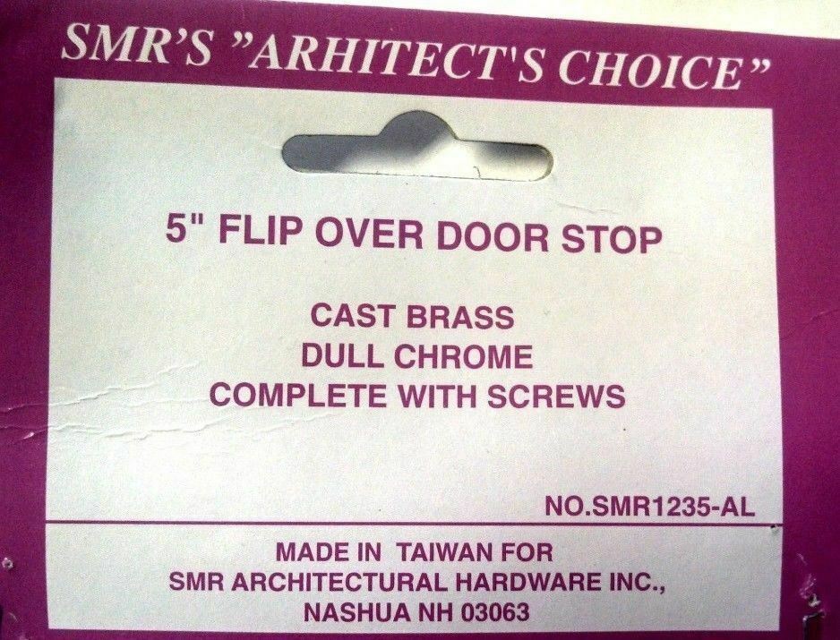 1 EACH DULL CHROME SOLID BRASS HEAVY DUTY FLIP OVER KICK DOWN DOOR STOPS US26D