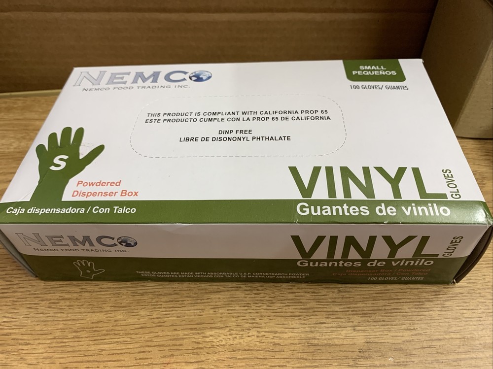 Nemco Classic Vinyl Powdered Gloves Small 100 ct.