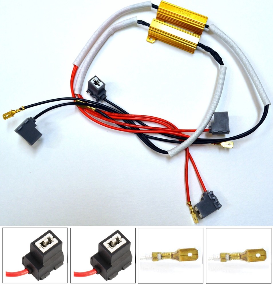 Wire LED Resistor Canceler Error Decoder H3 DRL Light Cornering Flicker Stop Fit