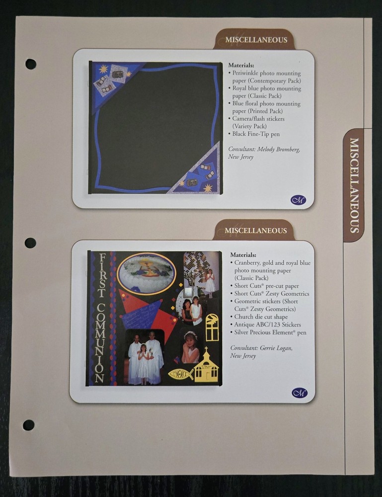 Creative Memories Page Patterns Dividers & Idea Sheets plus FREE CM BINDER! NEW!