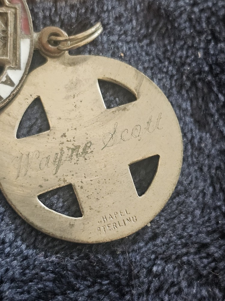 WWll Era Land Air Sea USA Sterling Silver Pendant