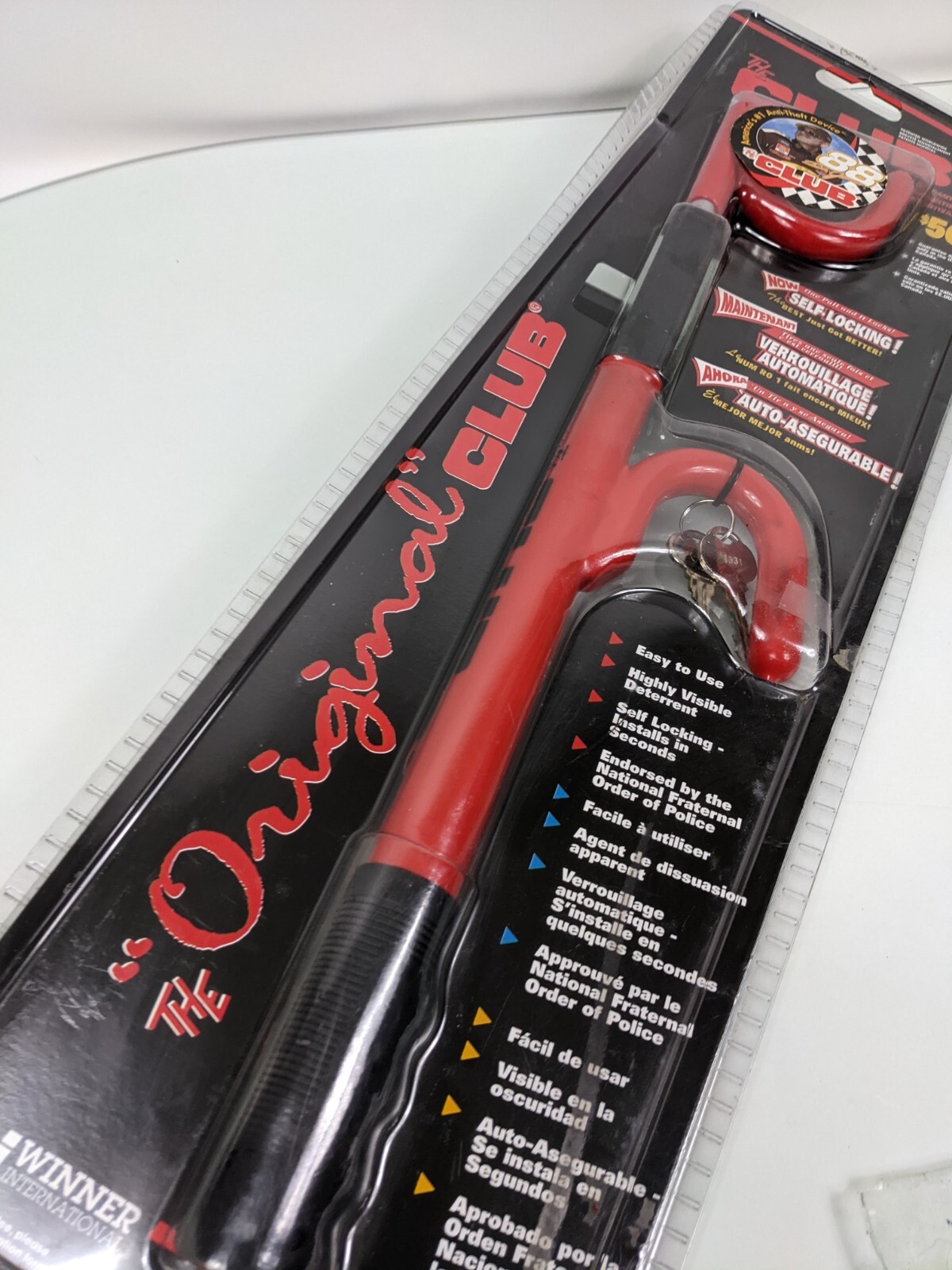 Vintage The "Original" Club Car Steering Wheel Lock - Model 1000 Red 2 Keys NOS