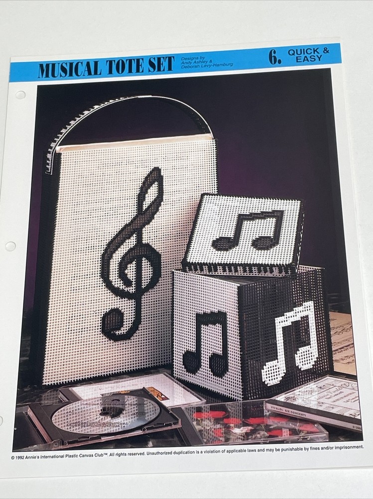 Musical Tote Set Annie's Attic Plastic Canvas Pattern