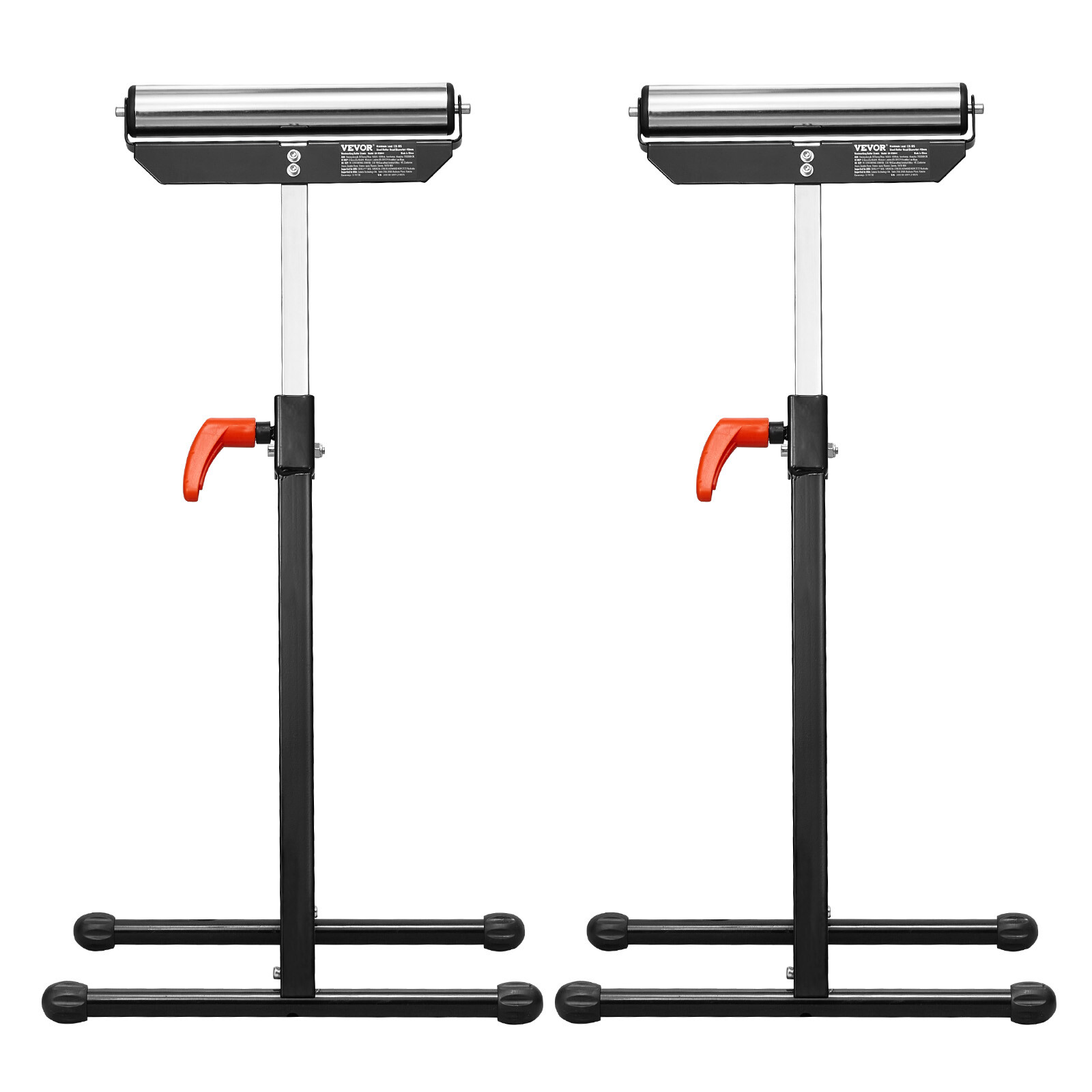 2 PCs Folding Woodworking Roller Stands Max Load 135 lb Adjustable 26.8-42.5 in