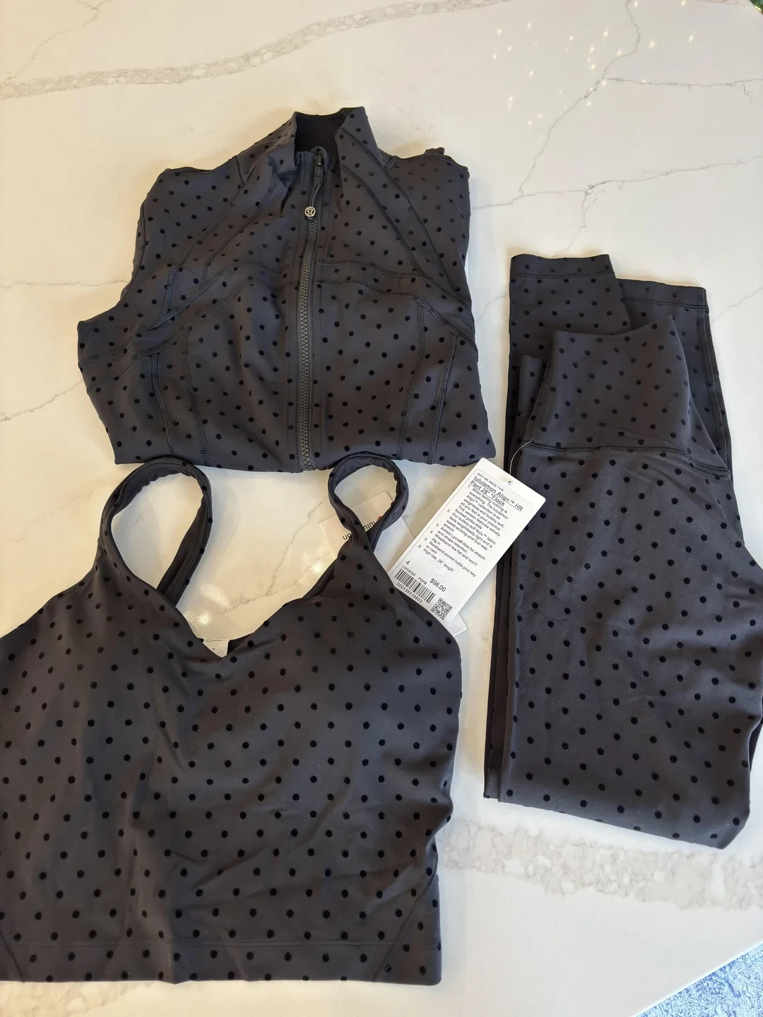 LULULEMON ALIGN HR PANT 25"~0~2~4~6~8~10~12~14~POLKA DOT FLOCKED~NWT
