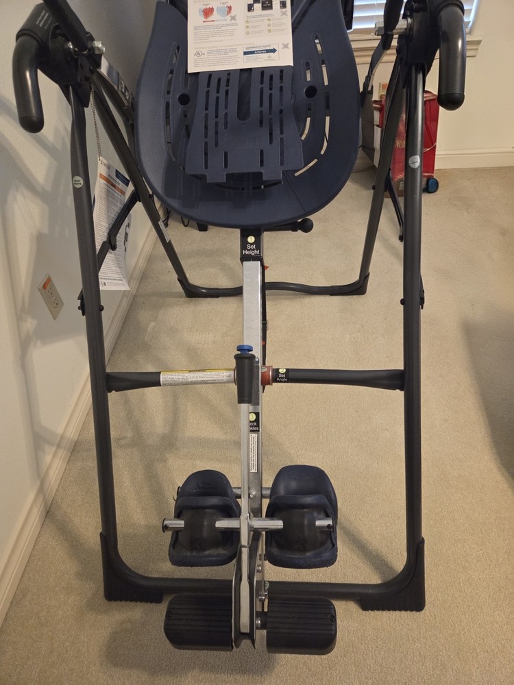 Teeter EP-970 Adjustable Padded Foldable Inversion Table Blue w/ Accessories