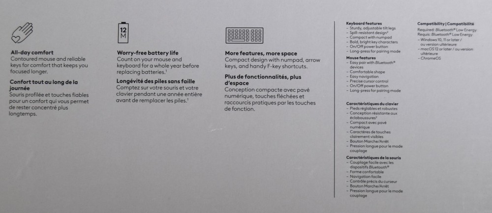 Logitech BLUETOOTH Black Compact Combo Wireless Keyboard & Mouse 920-013507 NEW