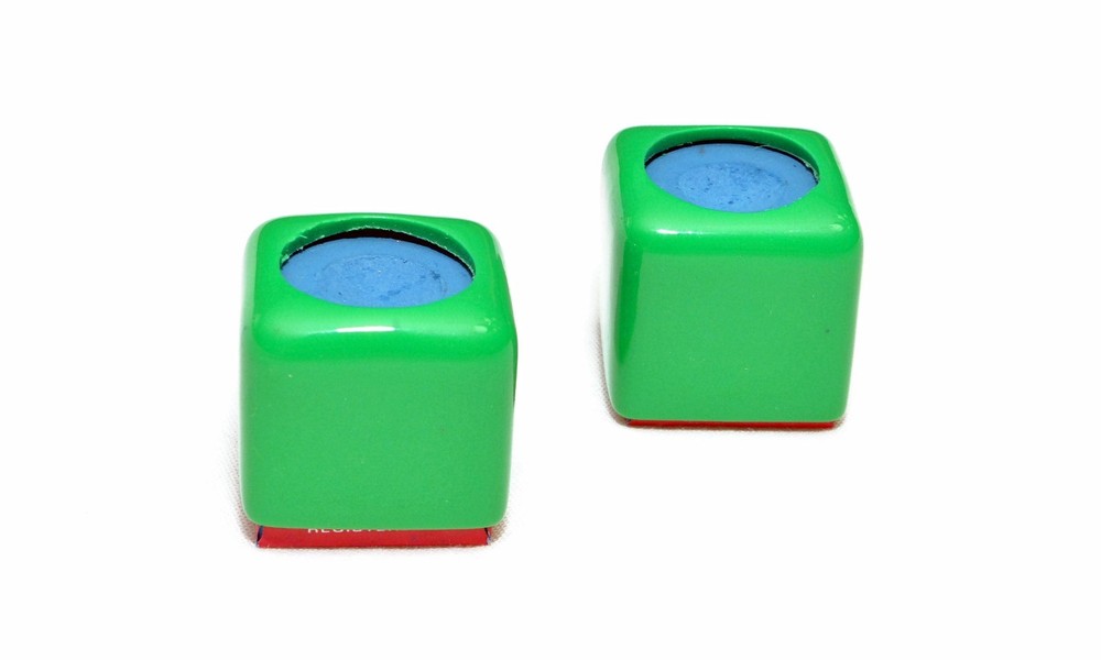 ( 2 ) Billiard Pool Table Cue Chalk Holder Green W/ Master's Chalk Chalker