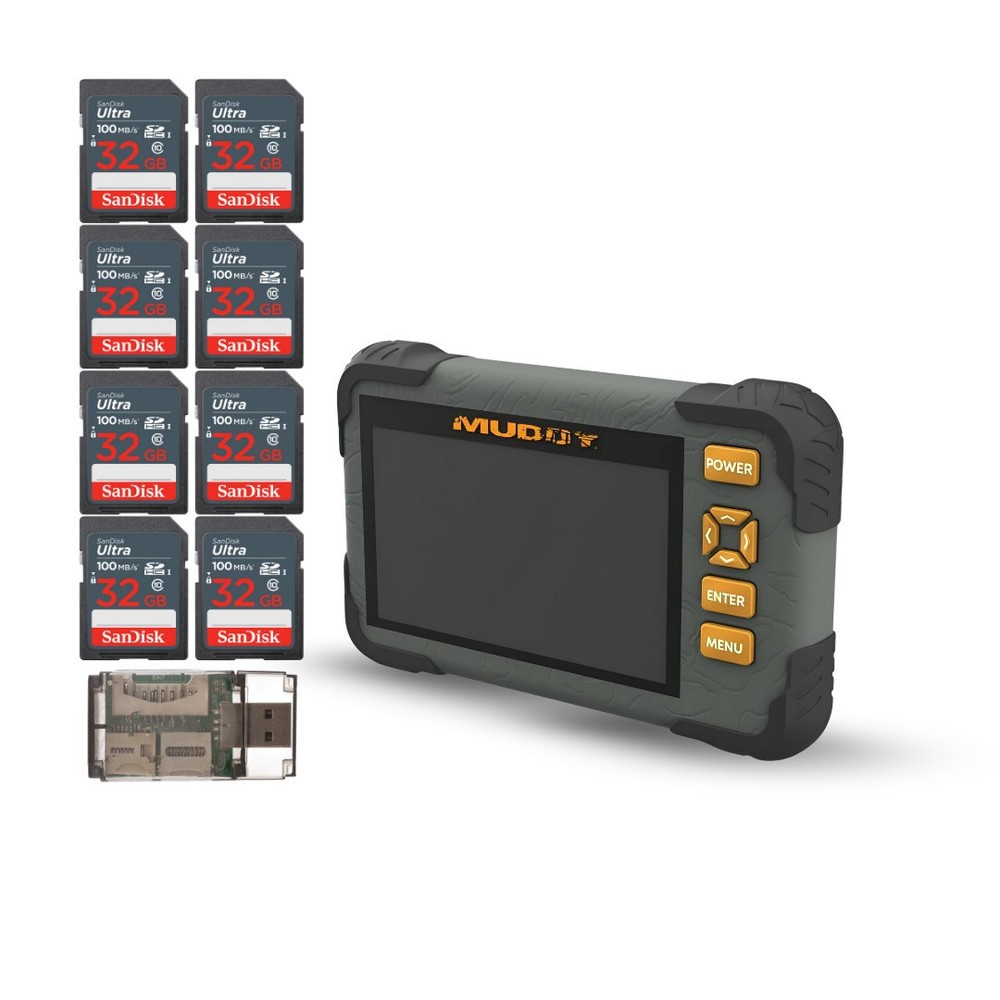 Muddy 4.3 Inch LCD Screen SD Card Reader Viewer (4 Pack) Memory Card Bundle