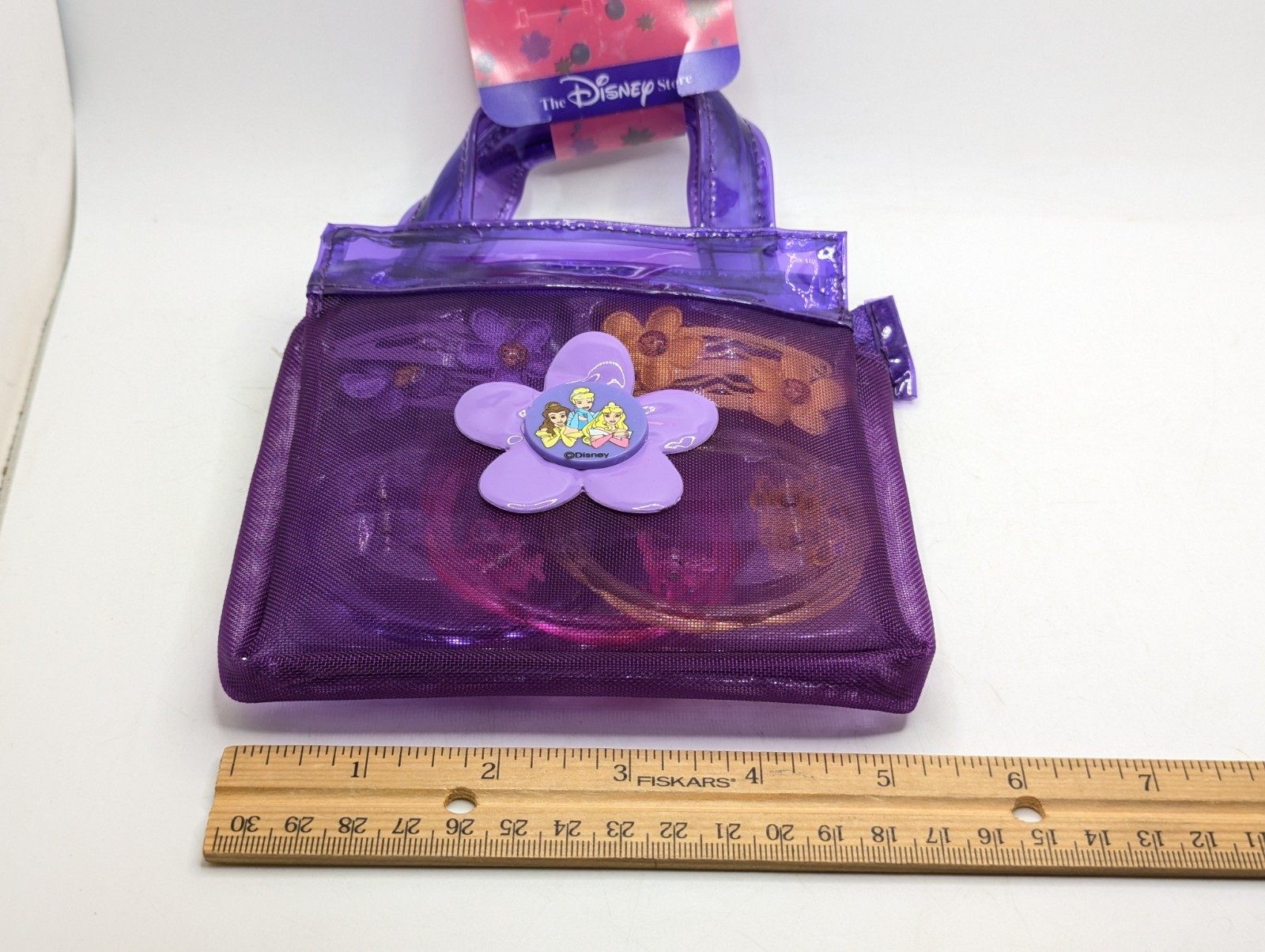 Vtg Disney Princesses The Disney Store Purple Mesh Bag Set Hair Accessories 2001
