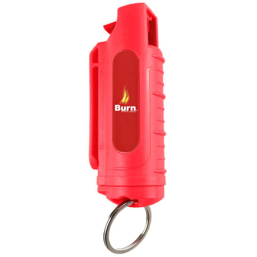 2 PACK BURN Pepper Spray 1/2oz Self Defense Keychain Security Case Black + Red