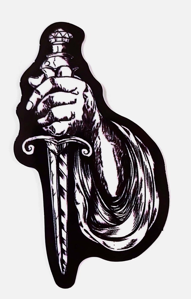 Sacrificial Hand Dagger Horror Waterproof Vinyl Sticker