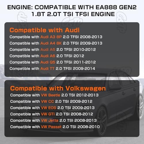 Upper & Lower Engine Timing Chain Cover 2008-2014 Compatible with Audi VW