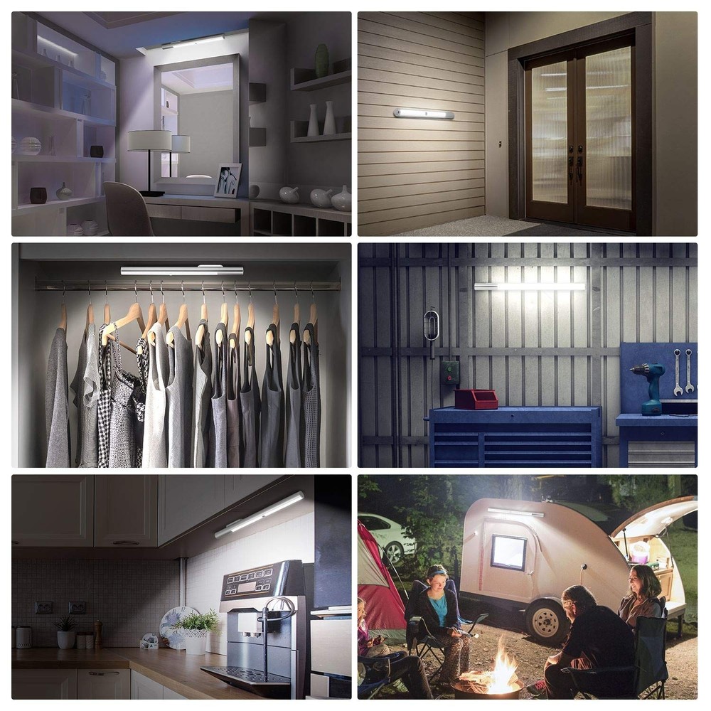 LED CLOSET LIGHT Wireless Under Cabinet Lighting Motion Sensor Clean White BLS