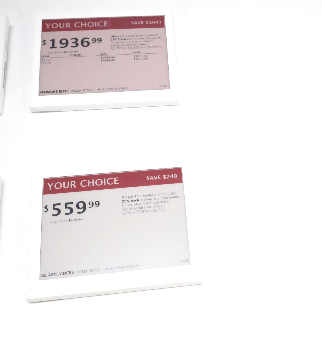 Lot of 13 Solum TG-GR6000N Electronic Shelf Labels