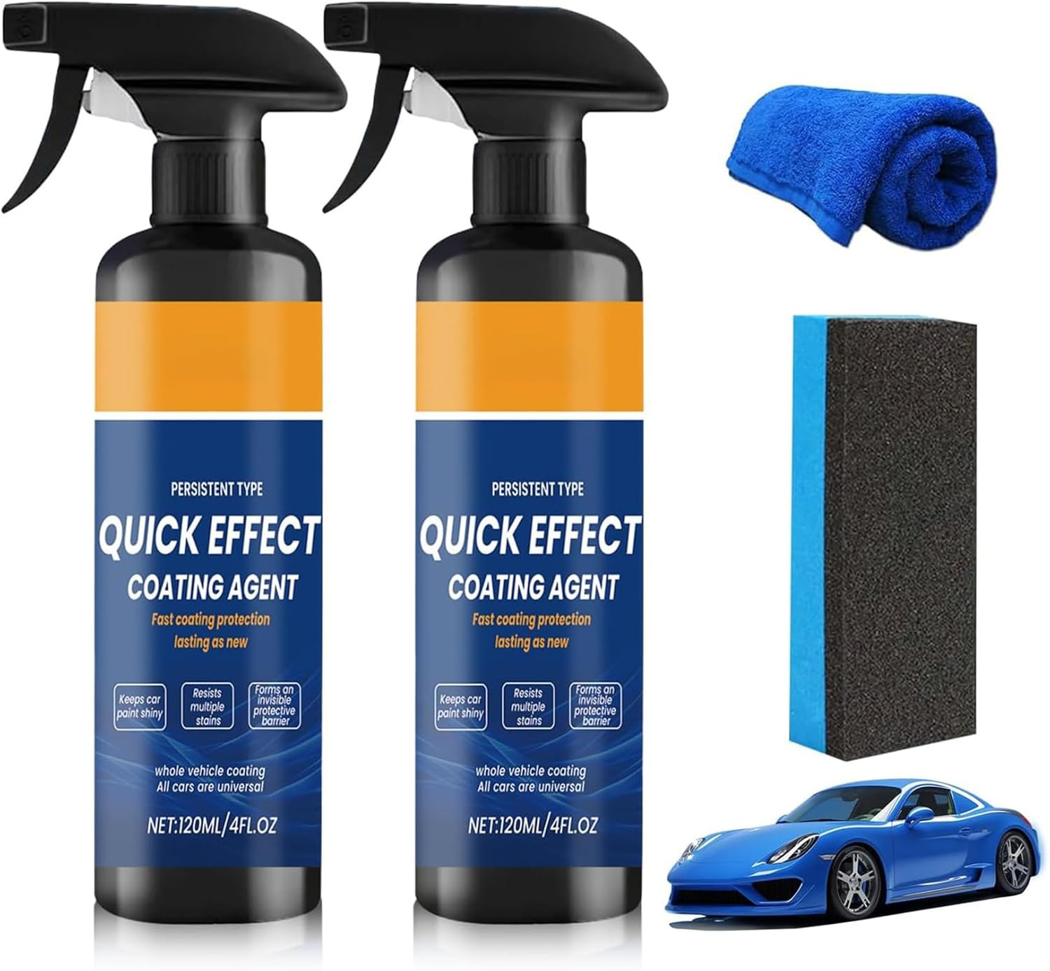 Car Quick Coating Spray, 2-Pack, Advanced Paint Protection, Vehicle Detailing Sh