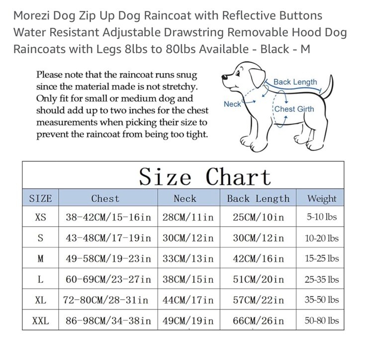 NWOT waterproof dog raincoat