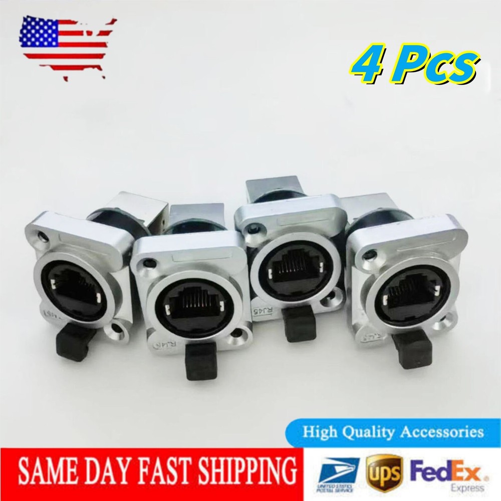 4× CAT5/6 RJ45 Feed-through Ethercon Chassis Panel Mount RJ45 Connector System