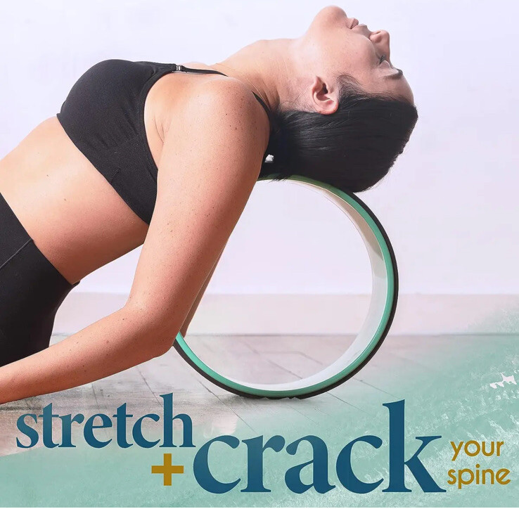 Back Roller - Back Stretcher, Back Cracker, Yoga Wheel, Deep Tissue Massager -