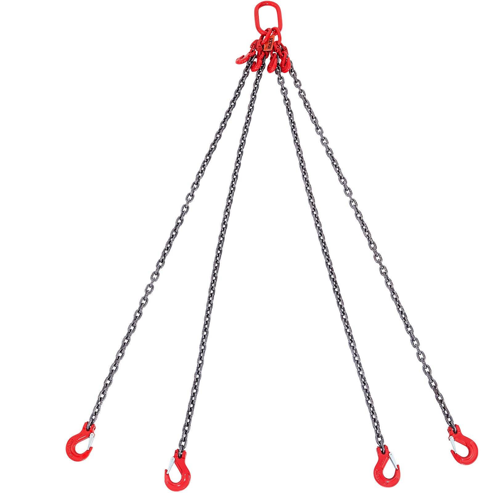 VEVOR 5/16" x 5' Chain Sling 4 Legs G80 Lifting Chain with Grab Hooks 11000 lbs
