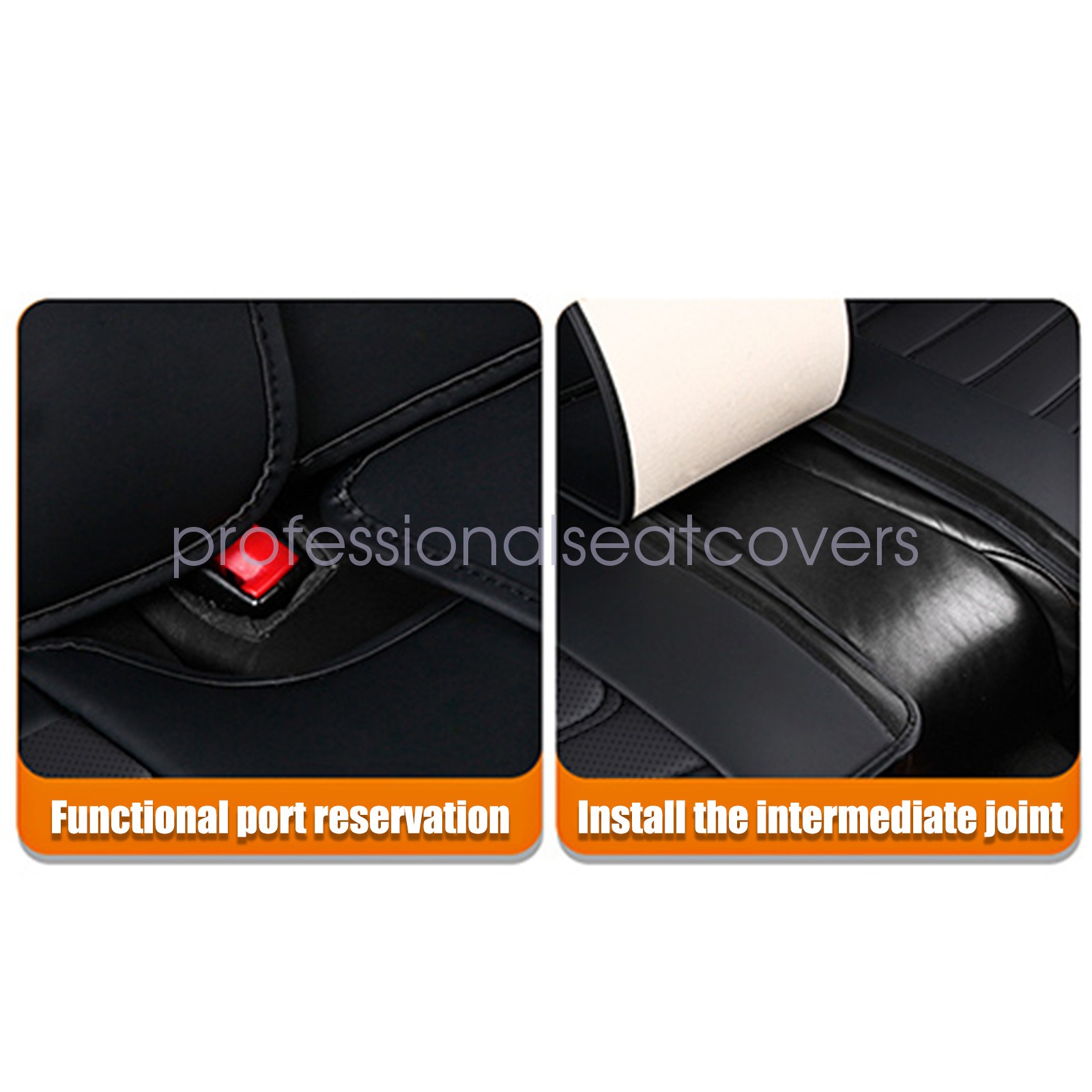 Fit For BMW Car Seat Cover Full Set PU Leather 5-Seats Front + Rear Protector US