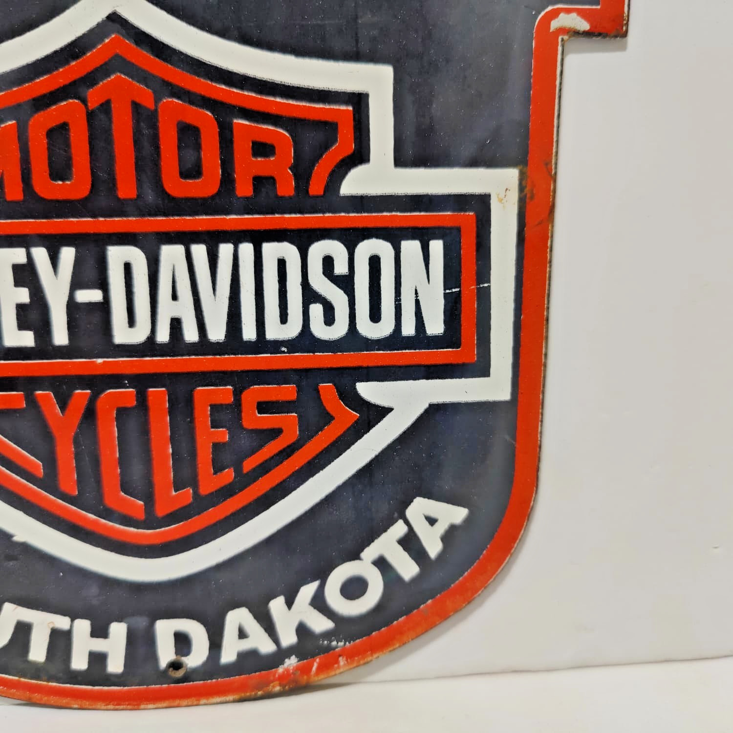 Vintage HARLEY DAVIDSON Sturgis South Dakota Porcelain Enamel Metal sign 10" x 8