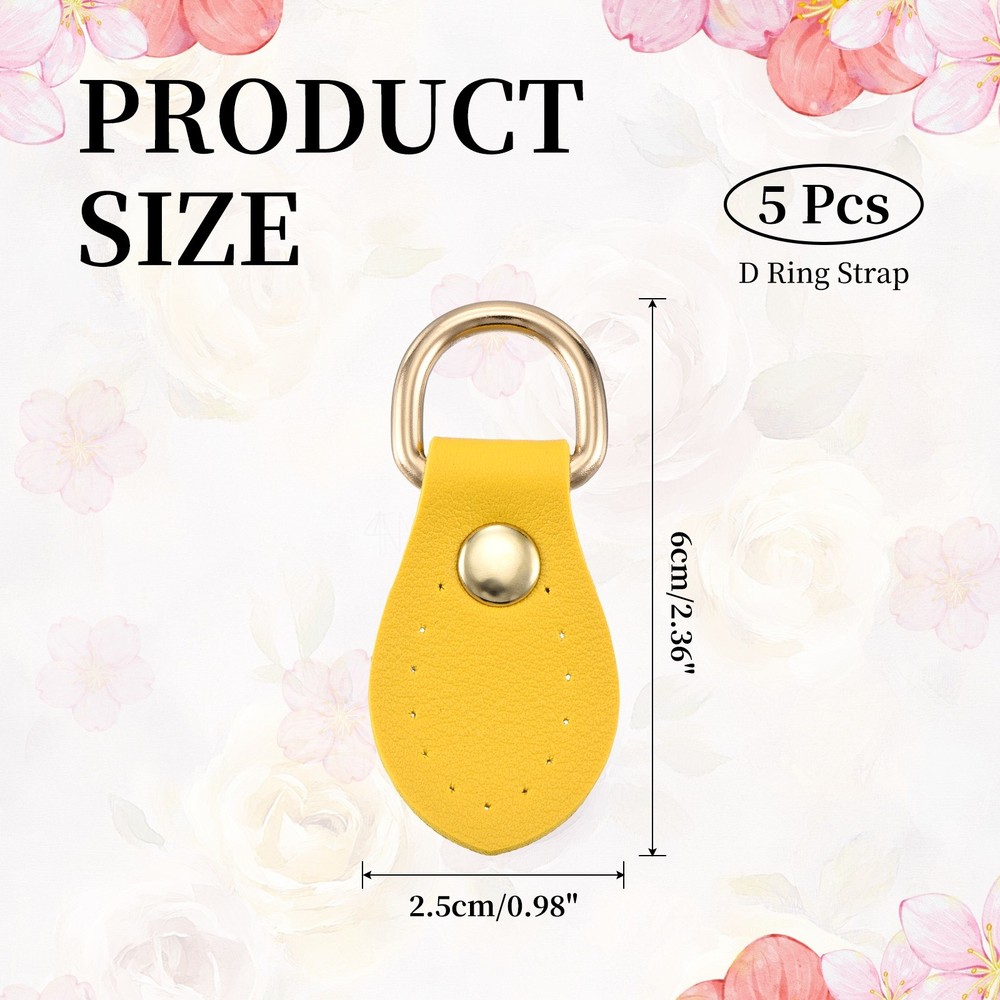 5 Bag Strap Hooks, Yellow, 5 Pieces