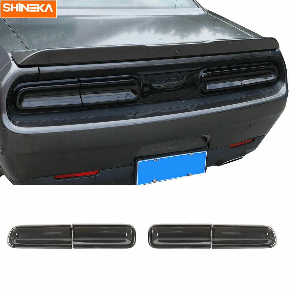 Smoked Tail Light Covers Rear Light Guards Trim for Dodge Challenger 2015-2023