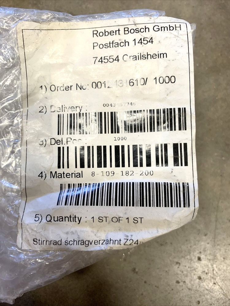 Bosch Rexroth Capper Packaging Machine Tooth Gear 8-109-182-200 Roller New