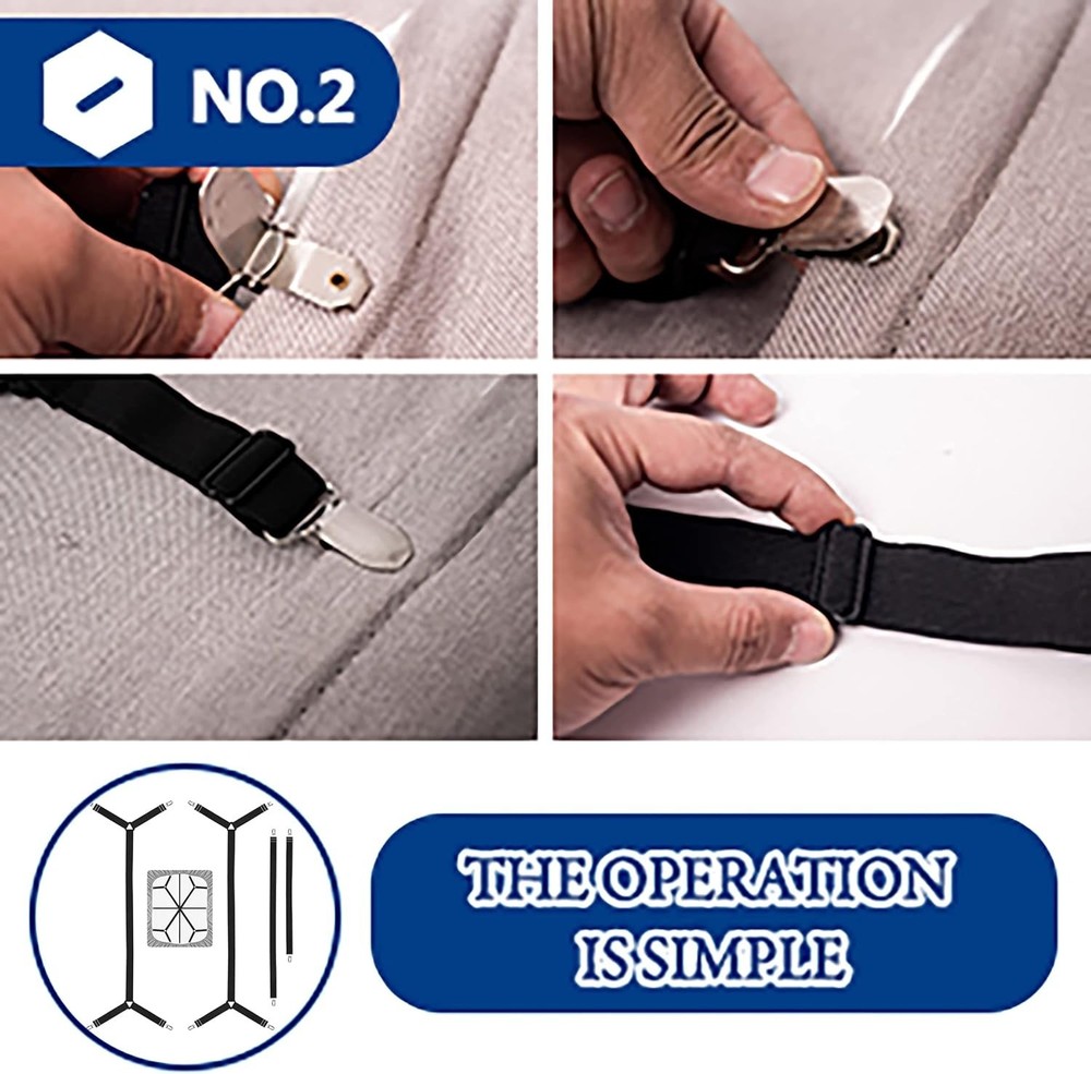 Bed Sheet Straps,Adjustable Elastic Sheet Fasteners,Secure Mattresses Covers Kee