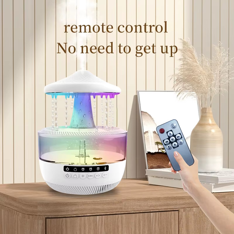Multifunctional Air Humidifier Bluetooth Speaker Table Lamp Raindrop Effect Spea