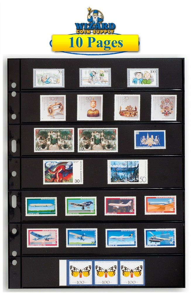 10 Lighthouse Grande Archival 7 Row Stamp Pages Double Side Album Stock Sheets